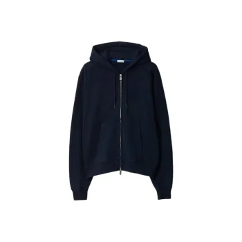 Burberry Ekd Motif Zip Up Drawstring Hoodie