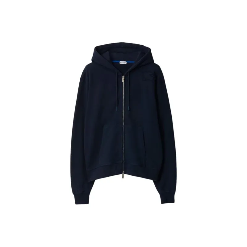 Burberry Ekd Motif Zip Up Drawstring Hoodie-0