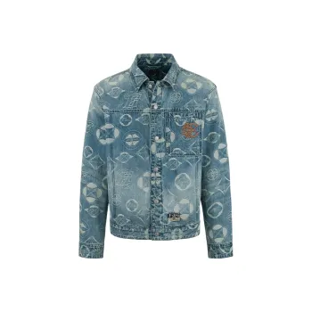 EVISU 2025 Spring Denim Jacket Men's Denim Blue