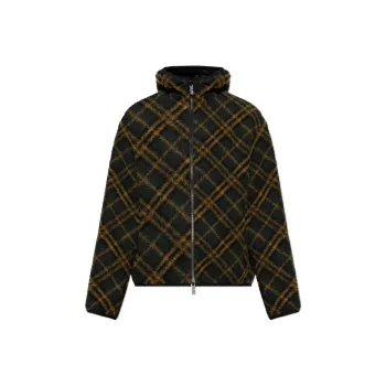 Burberry Checkered Reversible Zip Up Coat