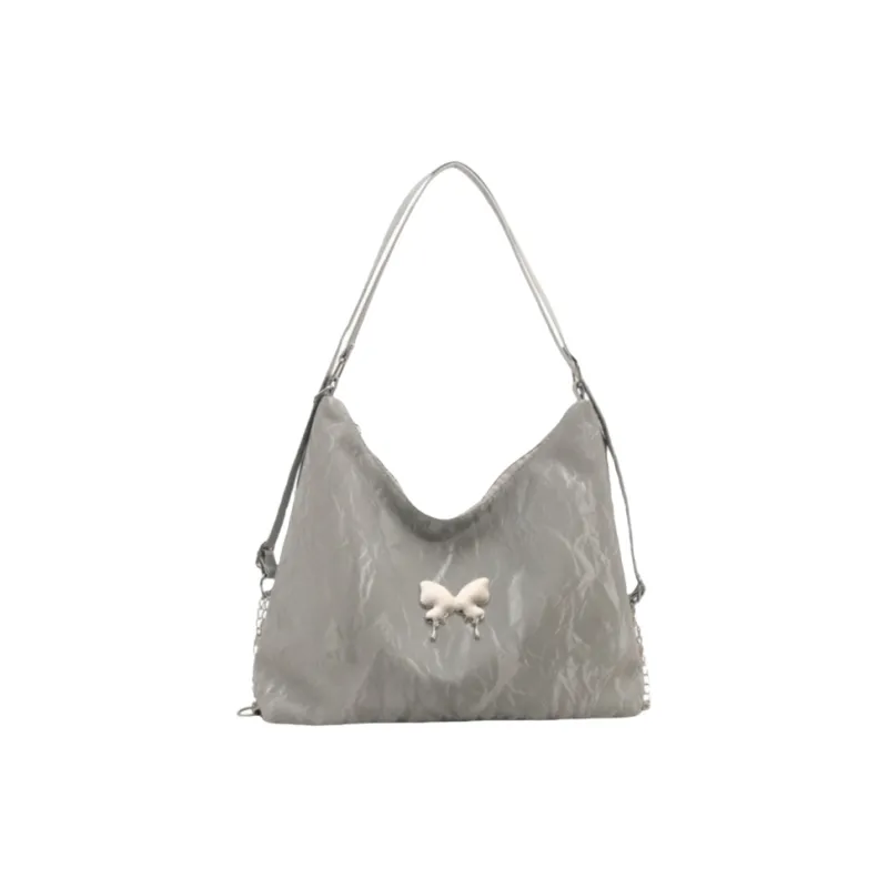FCTOSSR PU Backpack On The Shoulder Women's White/Silver/Black/Pink-7