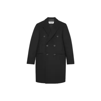 SAINT LAURENT Double Breasted Long Sleeved Coat