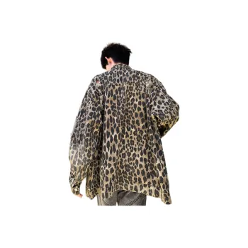 KOKO BASE Denim Jacket Unisex Leopard Print