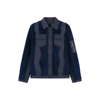 DAVID NAMAN Jackets Men Navy Blue