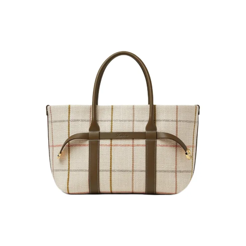 Loro Piana Ghiera Linen Tote Bag, Shopping Bag, Handbag Small Size Women's Khaki-0
