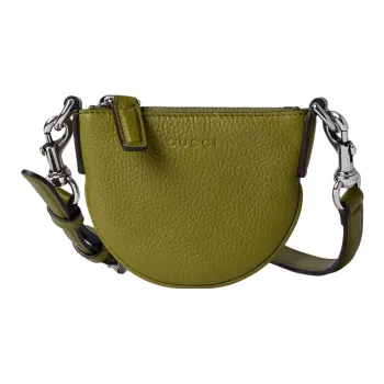 GUCCI Grain Leather Crossbody Bag, Shoulder Bag Extra Mini Men's Olive Green