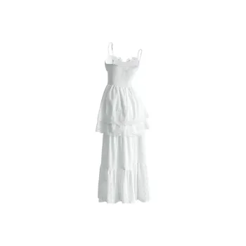 Flowers In Water Skirt Set Women's White