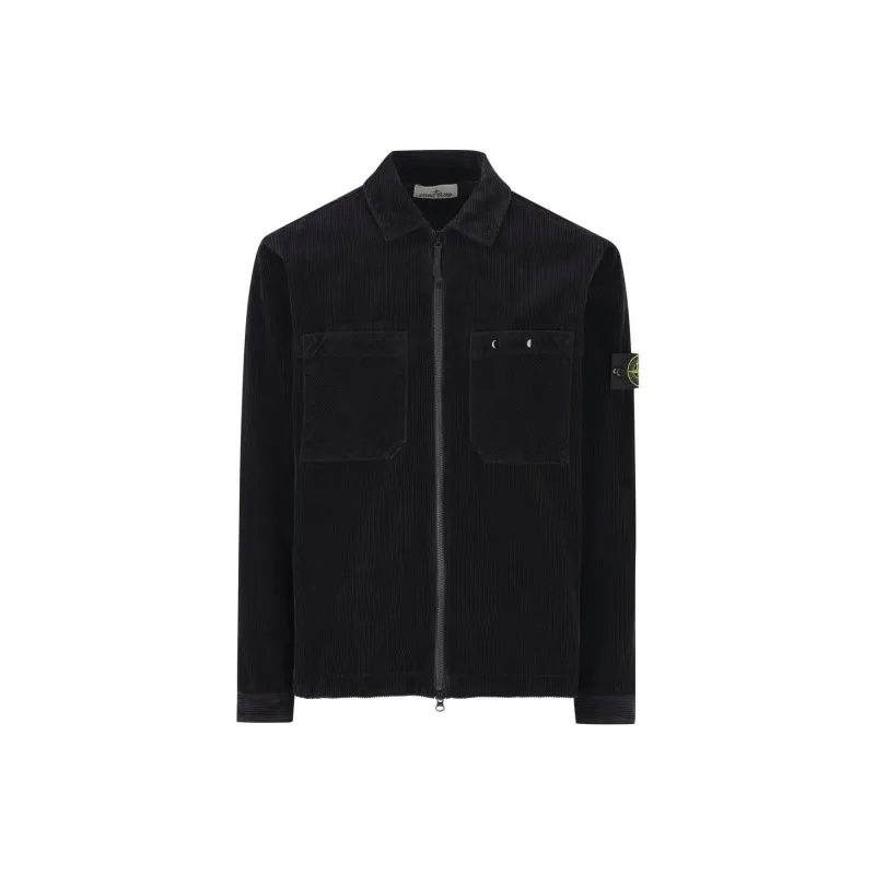 STONE ISLAND Logo Patch Corduroy Overshirt-0