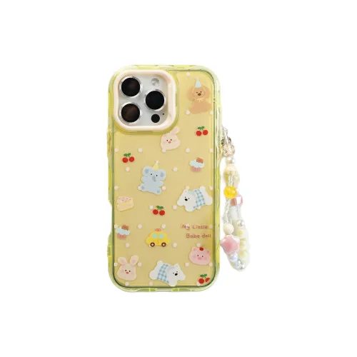 Acrylic Material Polka Dot Cherry Elephant Puppy Phone Cases Compatible With IPhone 16/15 Pro Max/Apple 13/14 Pro/Max