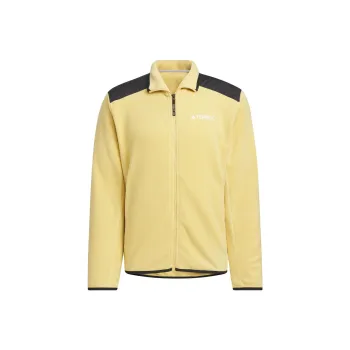 Adidas Full Zip Polar Fleece Jacket Velvet feel Coat Men's Light Yellow