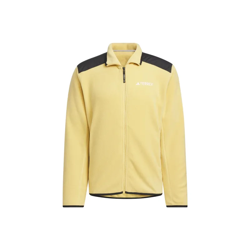 Adidas Full Zip Polar Fleece Jacket Velvet feel Coat Men's Light Yellow-0
