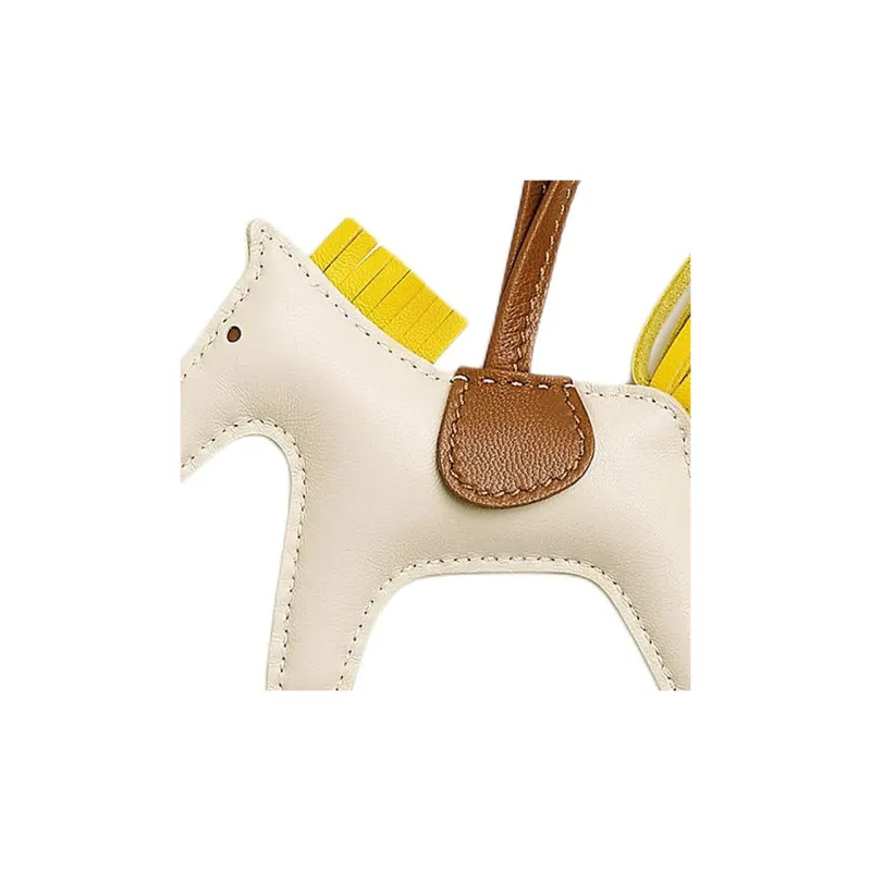 HERMES Rodeo Milo Lambskin Bag Accessory Small Size Unisex White & Yellow-1
