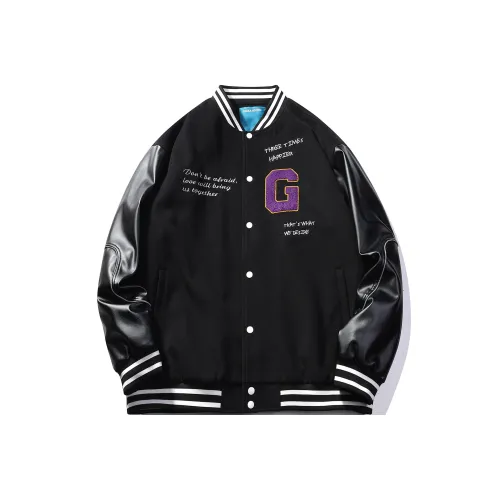 Guuka Baseball Jacket Unisex Black
