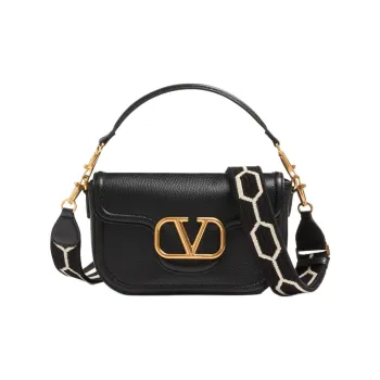 Valentino GARAVANI Matte Calfskin One Shoulder Handbag Women's Black