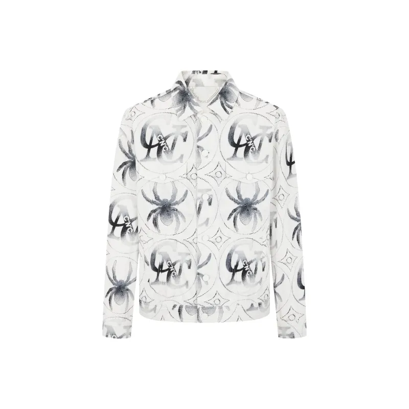 C'N'C Trend Series Denim Jacket Unisex White Pattern-0
