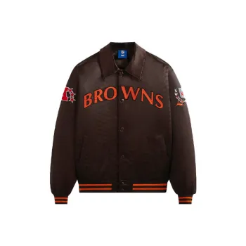 KITH X Nfl Browns Satin Bomber Jacket