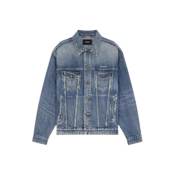 WE11DONE Logo embroidered Denim Jacket