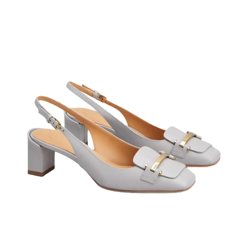 TOD'S Logo Engraved Slingback Pumps-2