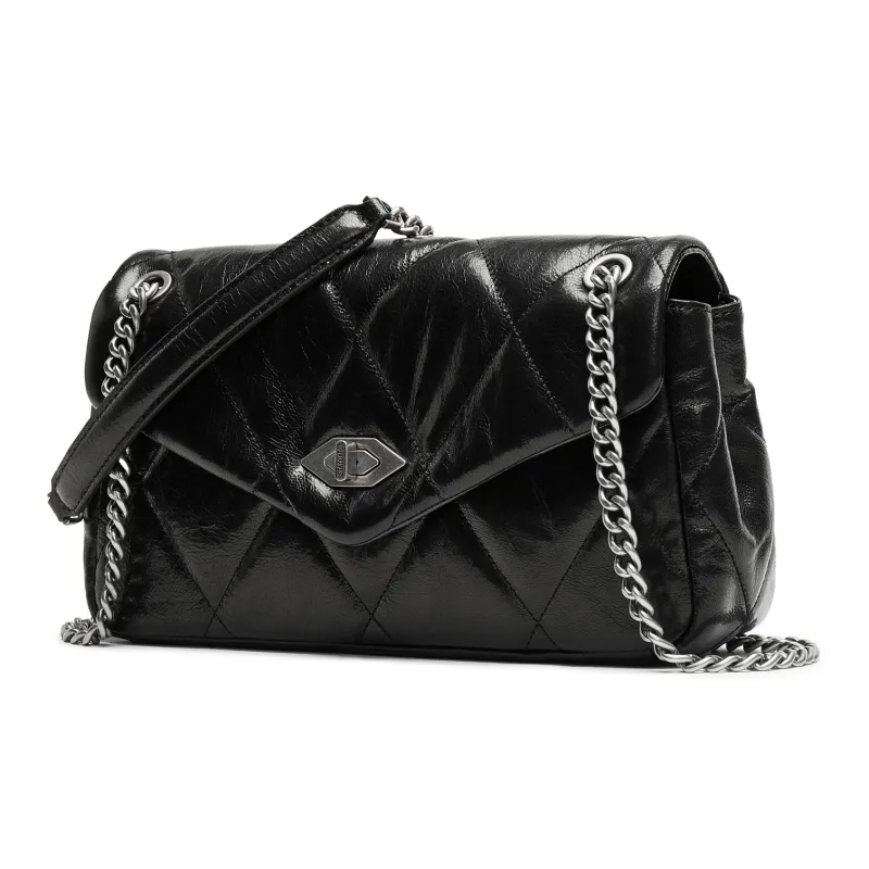 Staccato Sheepskin Shoulder Bag Medium Size Women's Black-1
