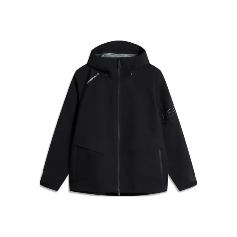 LiNing Windproof And Waterproof Outdoor Hiking Windbreaker Jacket Unisex Black-0