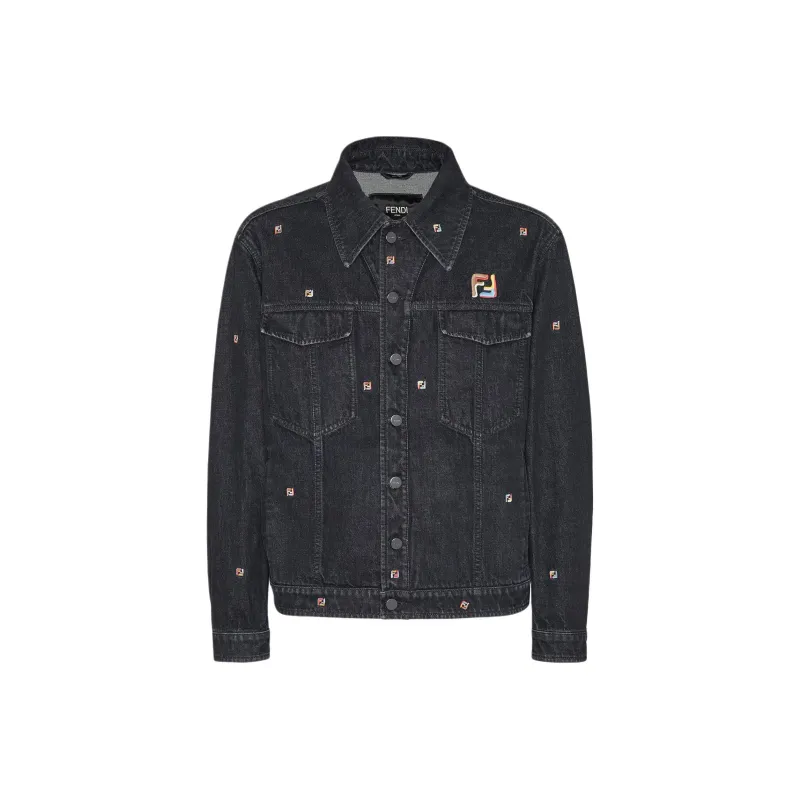 FENDI SS25 Denim Jacket Men's Gray-0