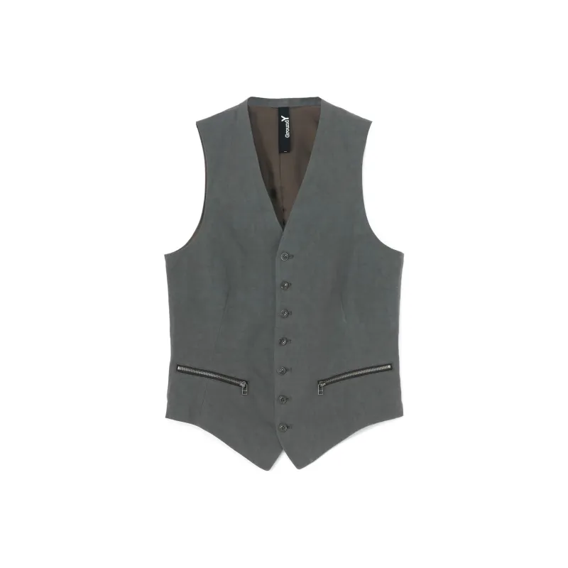 Yohji Yamamoto Ground Y FW24 Vest Unisex Khaki-0