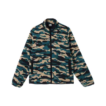 PUMA CAMOAOP SHERPA Velvet feel Coat Men's Black Camouflage