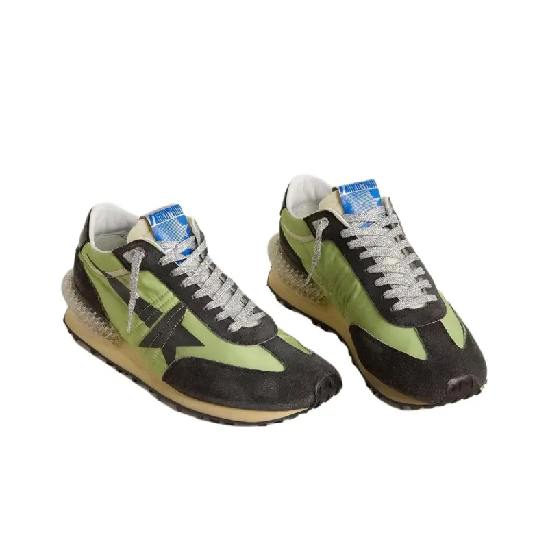 Golden Goose Marathon Low Top Casual Shoes Women's Green-2