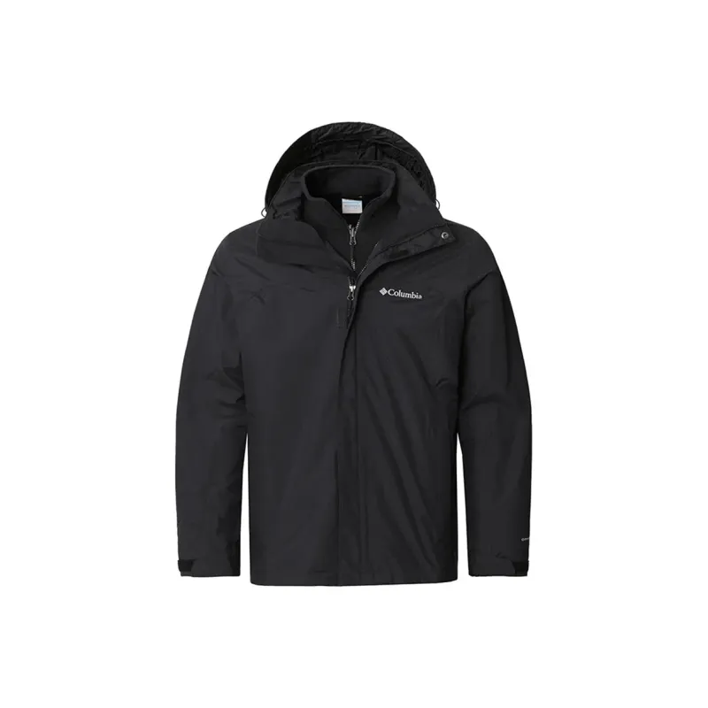 Columbia MISSION AIR Waterproof And Windproof To Keep Warm Casual Trendy Windbreaker Jacket Men's Black-0