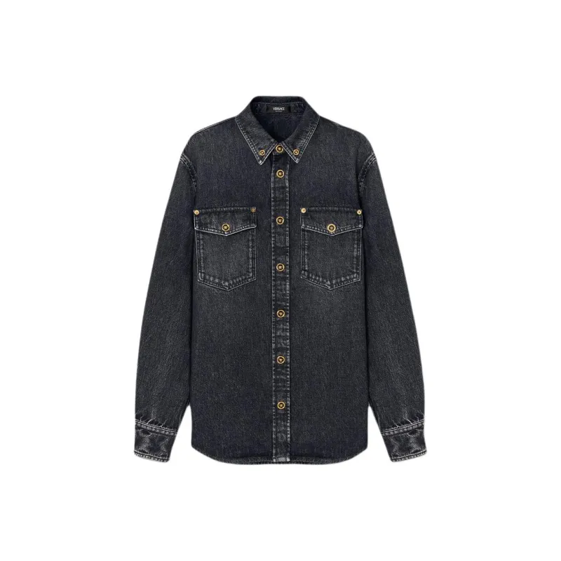 Versace Button Up Denim Shirt-0