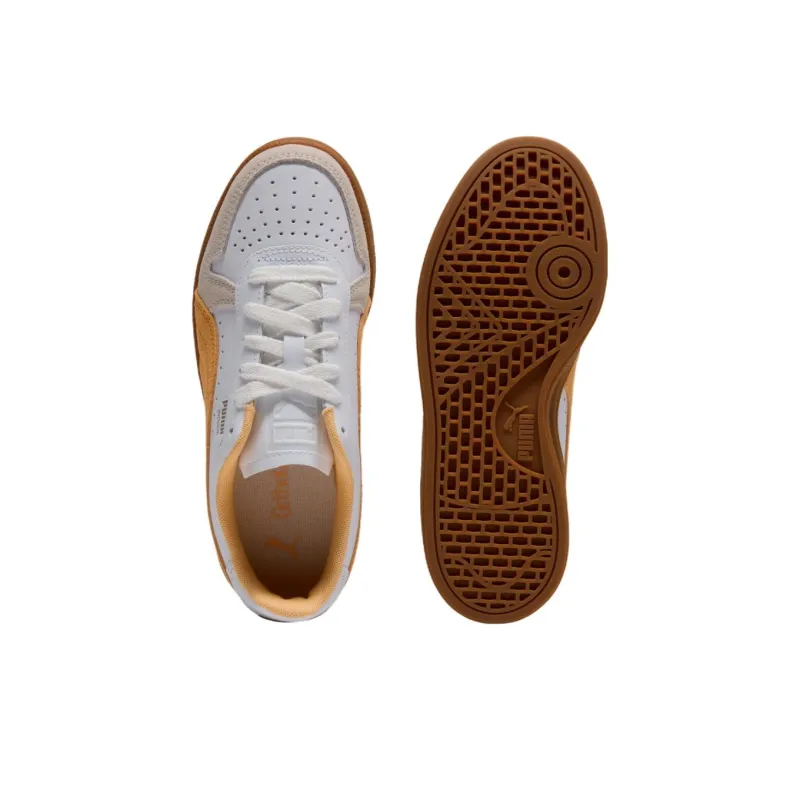 PUMA Anti Slip Wear Resistant Low Top Skateboard Shoes Women's Warm White Near Apricot-3
