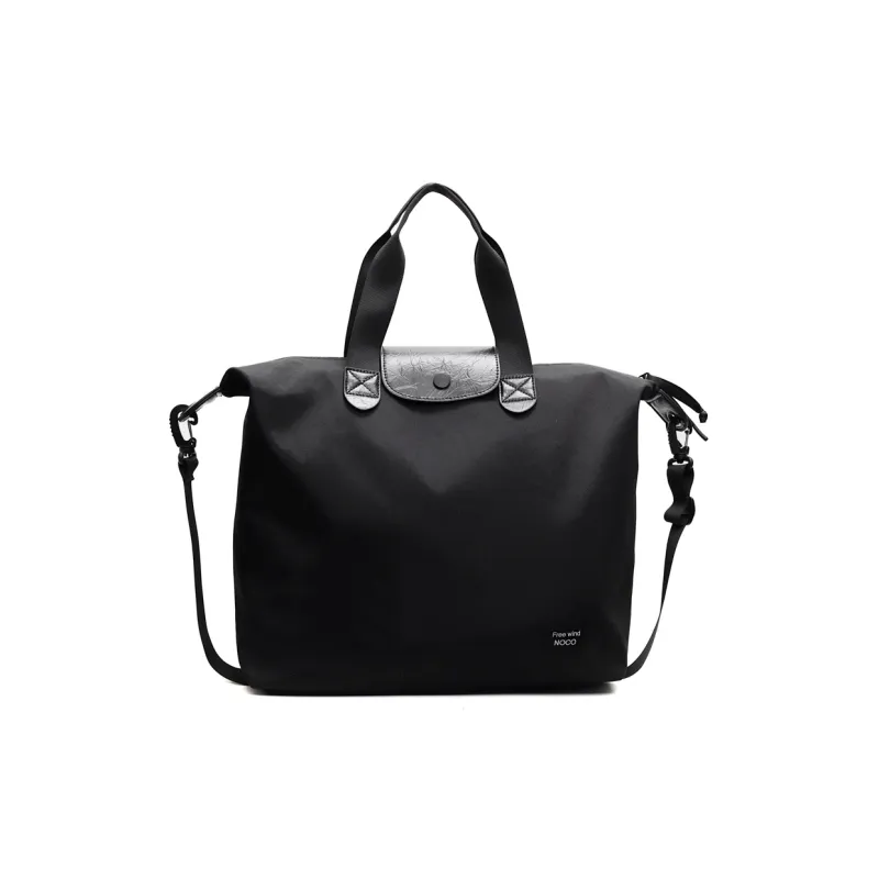 Wenpercy Fabric One Shoulder Handbag, Travel Bag Unisex Black/Burgundy-0
