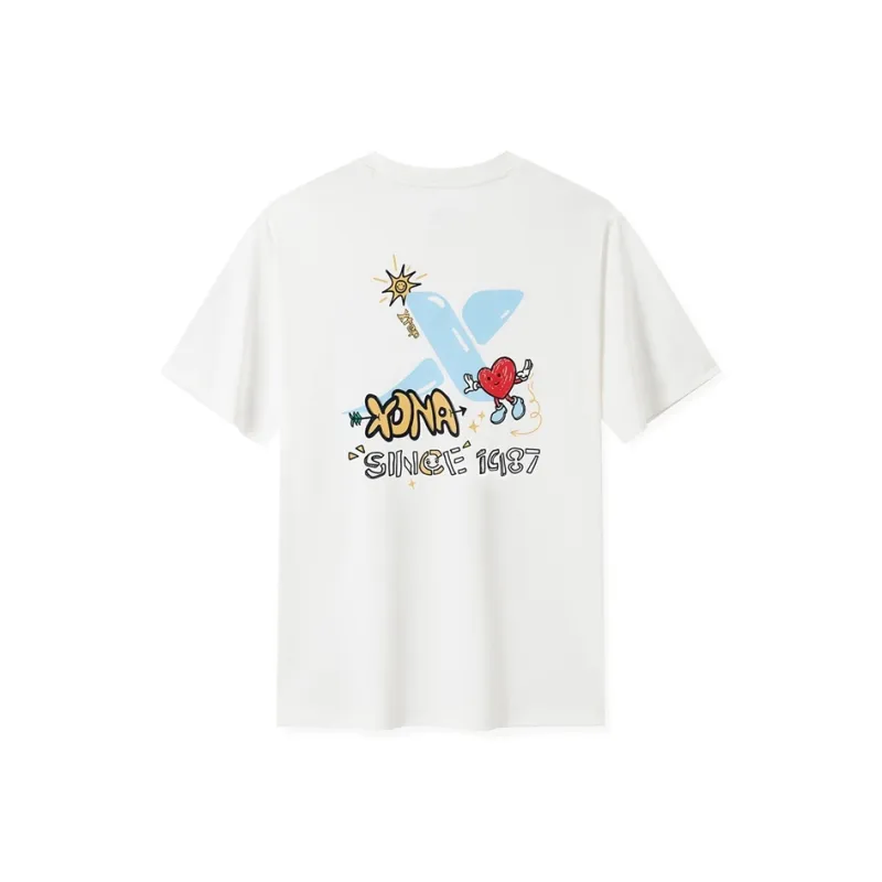 XTEP Sports Life Collection T Shirt Unisex Raw White-1