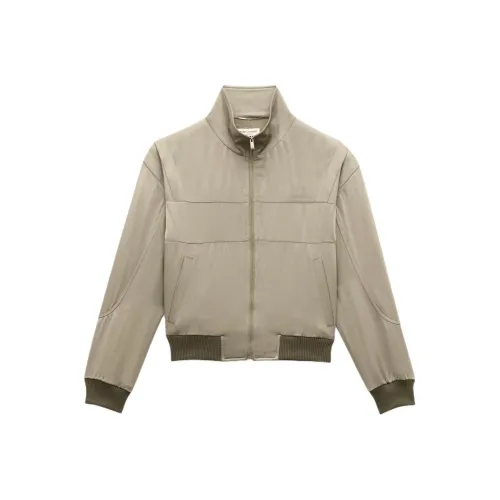 SAINT LAURENT Zip Up High Neck Teddy Jacket