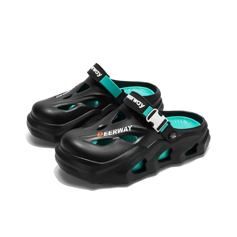 DEERWAY Clogs Men's Black Emerald Green-3