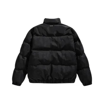 FORHUG Turtleneck Loose Fit Long Sleeved Puffer Jacket Unisex Black