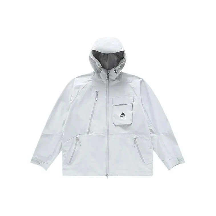 BURTON DRYRIDE 3L Water Resistant Windproof Breathable Water Repellent Windbreaker Jacket Men's White-0