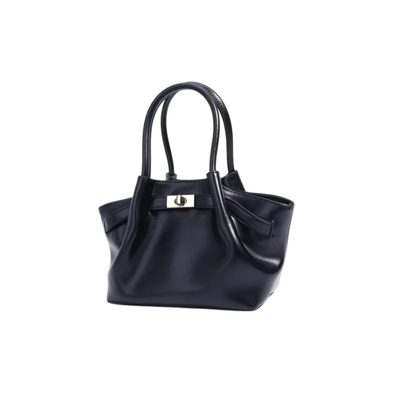 COURONNE Cow Leather Basket Bag, One Shoulder Handbag Women's Multicolor-4