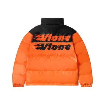 VLONE Down Jackets Unisex Orange Black