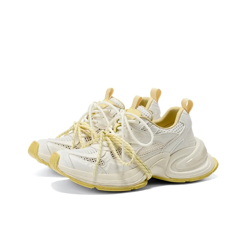 GG CC Platform Casual Cushioning, Slip Resistant, And Abrasion Resistant Low Top Cut Out Mesh Chunky Sneakers Women's-8