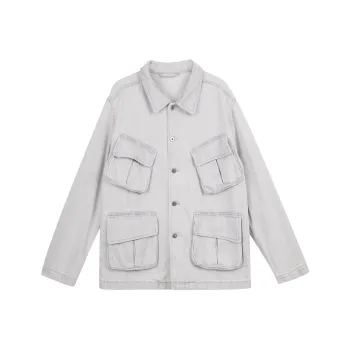 SIMPLE PROJECT Jacket Unisex Gray White