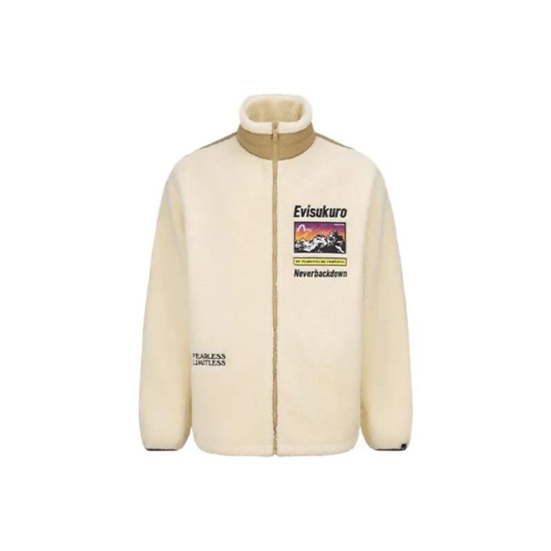EVISU Loose Fit Jacket Men's Beige Brown-0