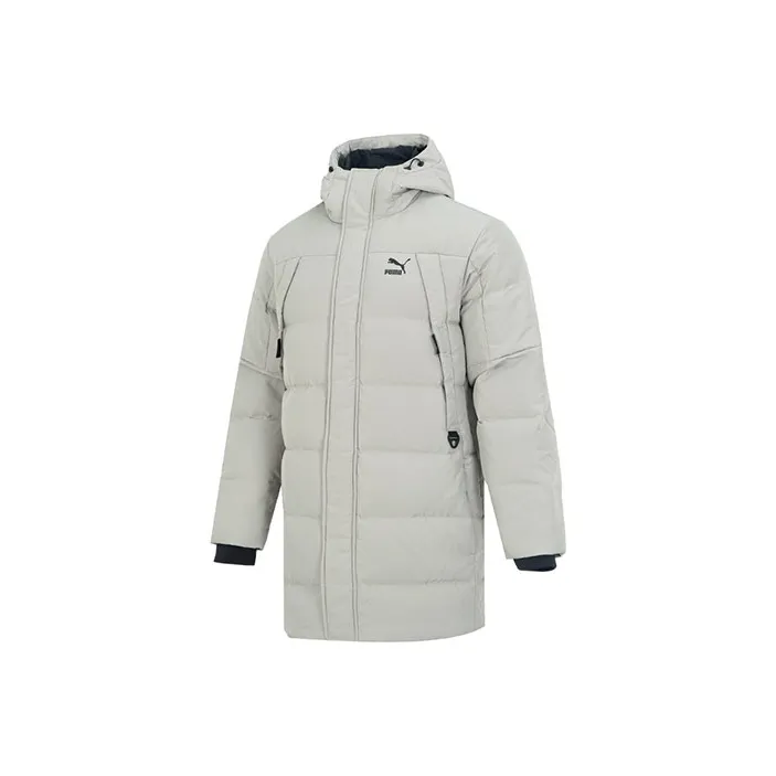 PUMA Down Jackets Men Gray Green-0