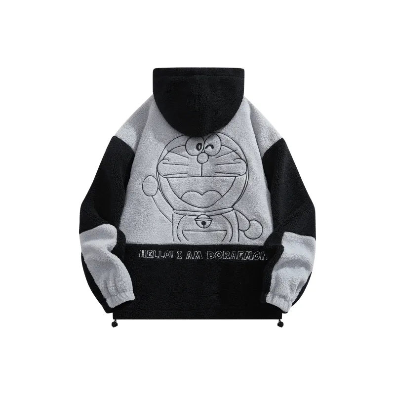 DoraemonA Velvet-feel Coat Unisex White-2
