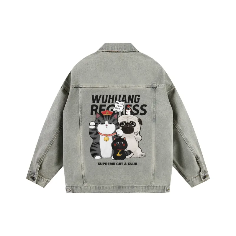 Supremo Cat Denim Jacket Unisex-4