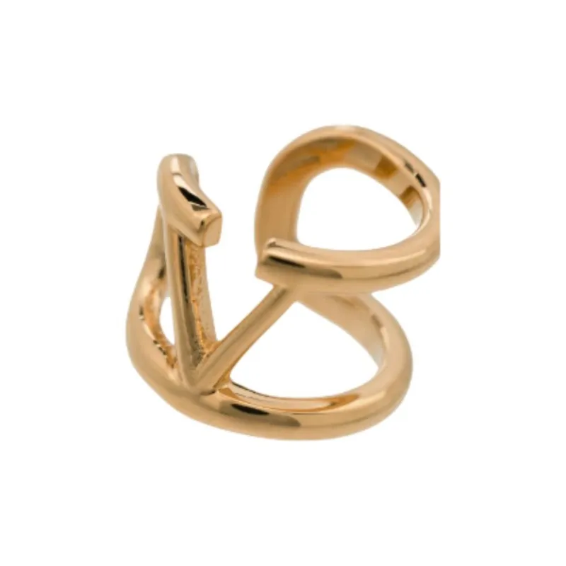 Valentino Brass Clip On Earrings Women's Gold-2