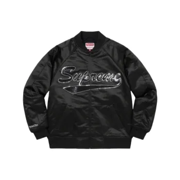 Supreme Mitchell & Ness Sequin Logo Varsity Jacket