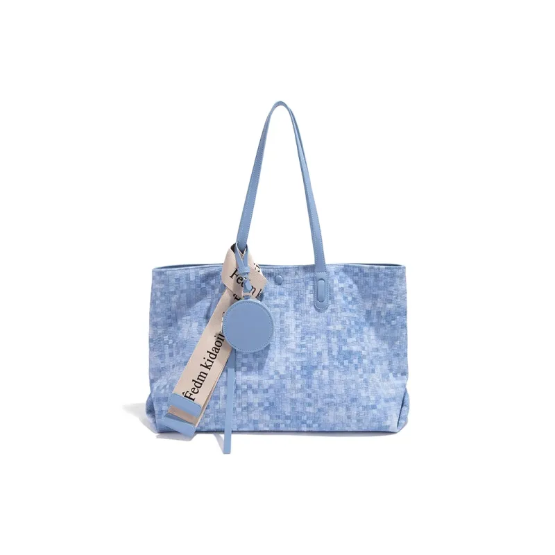 CLEVER& KETCH PU Tote Underarm Shoulder Bag Women's Pink/Blue-2