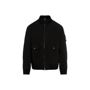 STONE ISLAND Logo Patch Zip Up Bomber Jacket