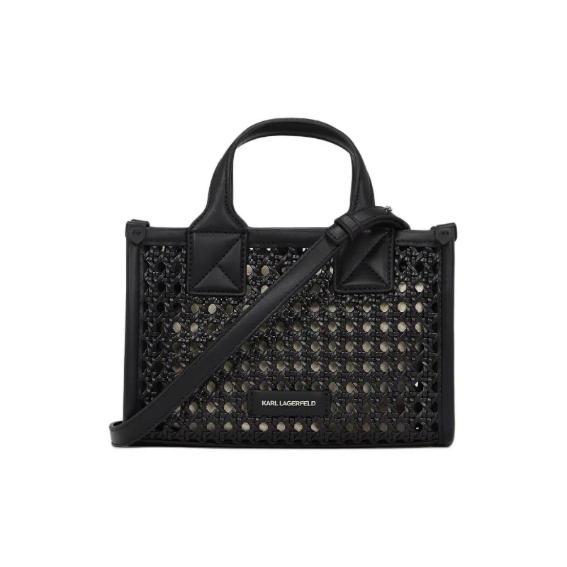 KARL LAGERFELD K/SKUARE Polyurethane Tote Bag, Shopping Bag, Handbag Trumpets Women's Black-1